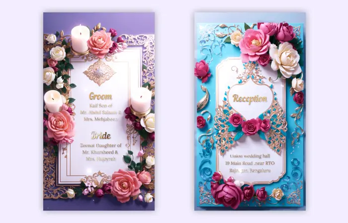 Islamic 3D Floral Wedding Invitation Instagram Story